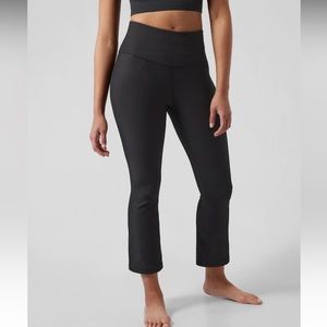 ATHLETA black elation rib crop flare pant